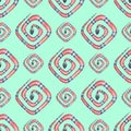 Coral snakes Micrurus lemniscatus geometric seamless pattern