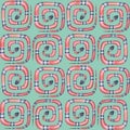 Coral snakes Micrurus lemniscatus geometric seamless pattern