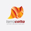 Coral Travel Island Seashell and Terracotta Porcelain Logo