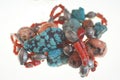 Coral, turquoise and silver necklace