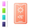 Coral Weather forecast icon isolated on white background. Set color icons. Vector Illustration Royalty Free Stock Photo