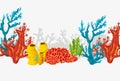 corals and algaes sea life nature scene