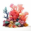 Colorful Plastic Coral Reef On Floating Platform