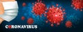 Coranavirus background with virus COVID - 19 molecules