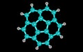 Corannulene molecule isolated on black Royalty Free Stock Photo