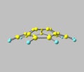 Corannulene molecule isolated on gray Royalty Free Stock Photo