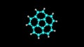 Corannulene molecule rotating video Full HD