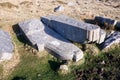 Corbels for old London Bridge abandoned on Dartmoor England. Royalty Free Stock Photo