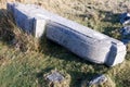 Corbels for old London Bridge abandoned on Dartmoor England. Royalty Free Stock Photo