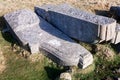 Corbels for old London Bridge abandoned on Dartmoor England.