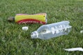 Corby, U.K., June 29, 2019 - empty plastic bottles garbage in the grass, zero waste, save planet