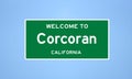 Corcoran, California city limit sign. Town sign from the USA. Royalty Free Stock Photo