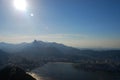 Corcovado hill seen from Sugarloaf. Rio de Janeiro, Brazil Royalty Free Stock Photo