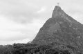 Corcovado Mountain with the Statue of Christ the Redeemer Atop Its Peak, Rio de Janeiro of Brazil Royalty Free Stock Photo