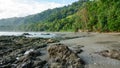 Corcovado National Park - beach view with tourists Royalty Free Stock Photo