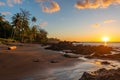 Corcovado national park beach sunset, Costa Rica Royalty Free Stock Photo