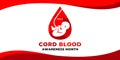 Cord Blood awareness month. Vector web banner, poster, card for social media, networks with text July, Cord Blood awareness month