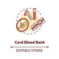 Cord blood bank concept icon