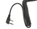 Cord for handheld microphone for radiocommunication on white Royalty Free Stock Photo