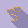 Cord lasso icon flat vector. Western rope