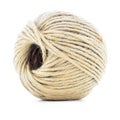 Cord skein, hemp roll, natural ball isolated on white background Royalty Free Stock Photo