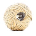 Cord skein, jute roll, braided ball isolated on white background Royalty Free Stock Photo