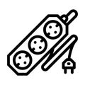 cord socket line icon vector illustration