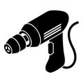 Corded drill icon, simple style