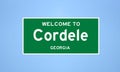 Cordele, Georgia city limit sign. Town sign from the USA.