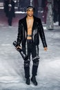 Cordell Broadus walks the runway at the Philipp Plein fashion show