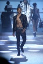 Cordell Broadus walks the runway at the Philipp Plein fashion show