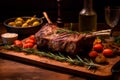 Cordero Asado - Roast lamb seasoned with garlic, rosemary, and olive oil