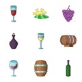 Cordial icons set, cartoon style