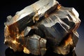 Cordierite fossil mineral stone. Geological crystalline fossil. Dark background close-up. Royalty Free Stock Photo