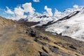 Cordillera Vilcanota scenic glacier mountains range peaks view Peru Royalty Free Stock Photo