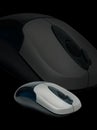 Cordless computer mouse overlay Royalty Free Stock Photo