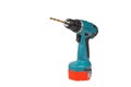 Cordless drill and a drill isolated on a white background Royalty Free Stock Photo