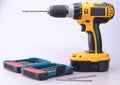 Cordless Drill with masonry bits Royalty Free Stock Photo