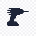 Cordless drill transparent icon. Cordless drill symbol design fr