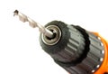 Cordless drill with twist bit Royalty Free Stock Photo