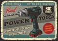 Cordless driver colorful vintage poster