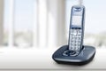 Cordless phone with cradle on white background Royalty Free Stock Photo