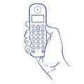 Cordless phone in hand Royalty Free Stock Photo
