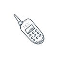 cordless phone vector icon isolated on white background. Outline, thin line cordless phone icon for website design and mobile, app Royalty Free Stock Photo