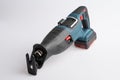 Cordless Reciprocating Saw on White Background Royalty Free Stock Photo