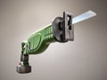 Cordless reciprocating saw on white Royalty Free Stock Photo