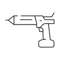 cordless sealant gun tool line icon vector illustration