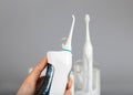 Cordless water flosser. Royalty Free Stock Photo