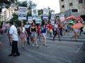 Demonstrators march during the gay pride parade in Cordoba