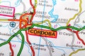 Cordoba map Royalty Free Stock Photo